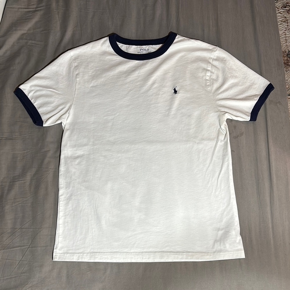 Polo by Ralph Lauren White T-Shirt with Navy Accents